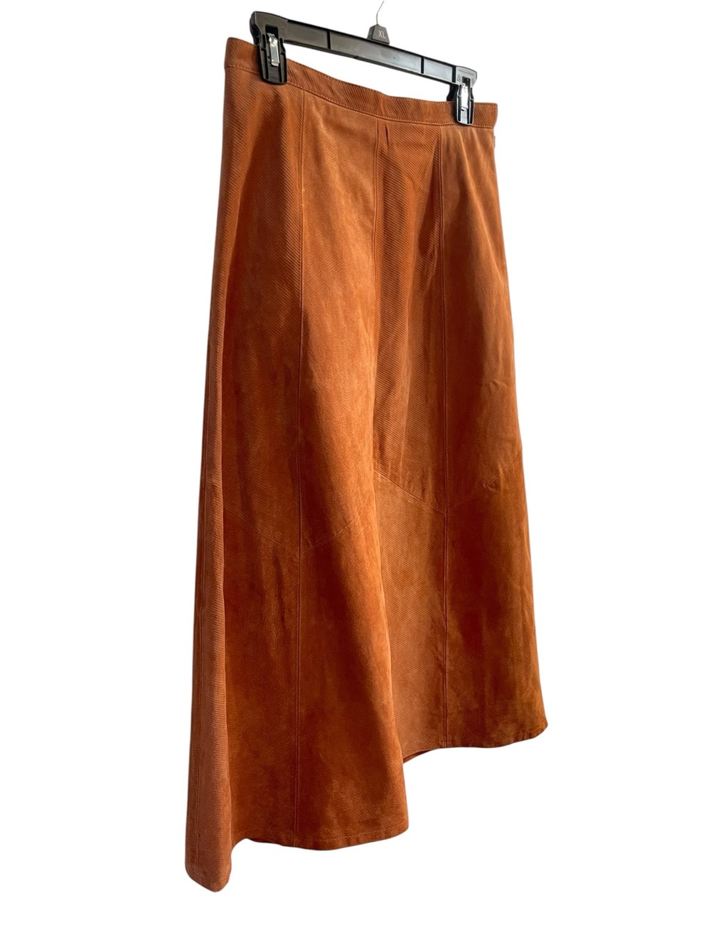NWT Vintage Terry Lewis 100% Leather Rust Maxi Skirt Size 12 - Picture 4 of 11